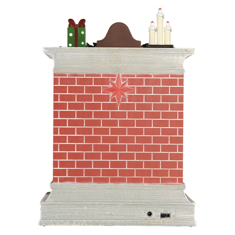 Clayre & Eef Christmas Decoration with LED Lighting and Music 18x10x25 cm / 3xAA Red Plastic