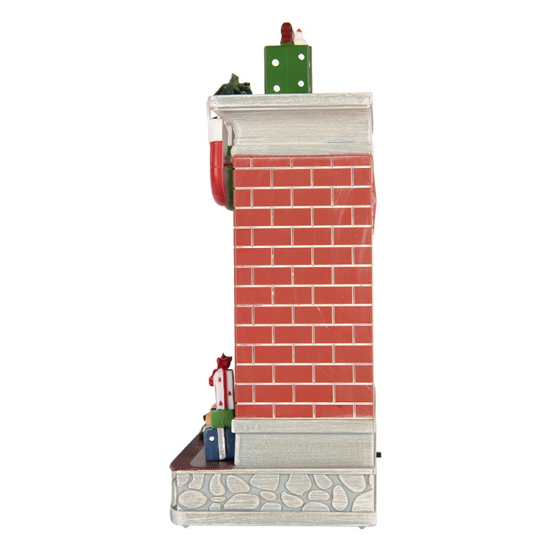 Clayre & Eef Christmas Decoration with LED Lighting and Music 18x10x25 cm / 3xAA Red Plastic