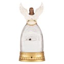 Clayre & Eef Christmas Decoration with LED Lighting and Music Angel 15x9x32 cm / 3xAA White Plastic