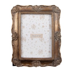 Clayre & Eef Cornice per foto 13x18 cm Color oro Poliresina