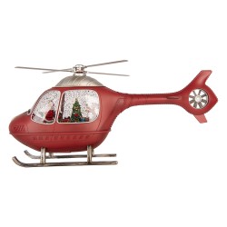 Clayre & Eef Kerstdecoratie met LED-verlichting en muziek 47x11x22 cm / 3xC Rood Kunststof