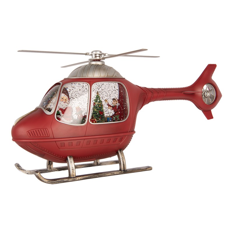 Clayre & Eef Kerstdecoratie met LED-verlichting en muziek 47x11x22 cm / 3xC Rood Kunststof