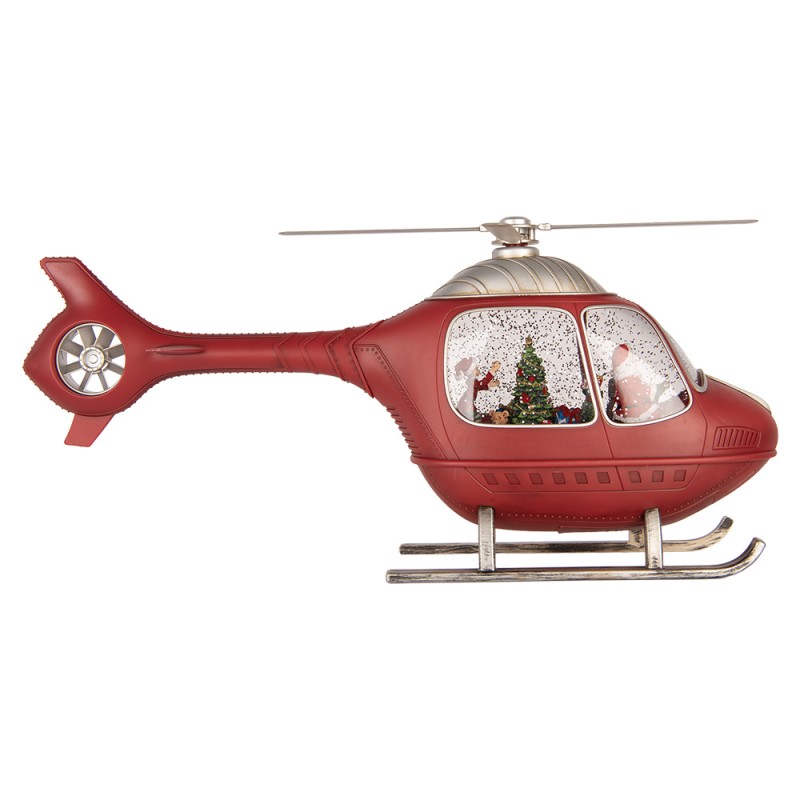 Clayre & Eef Kerstdecoratie met LED-verlichting en muziek 47x11x22 cm / 3xC Rood Kunststof