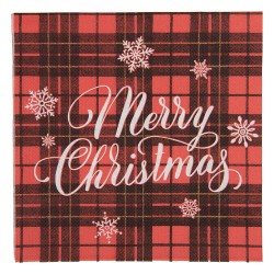 Clayre & Eef Servetten Papier Set van 20 33x33 cm Rood Papier