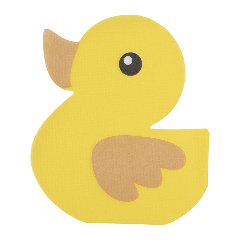 Clayre & Eef Servetten Papier Set van 20 Eend Geel Papier