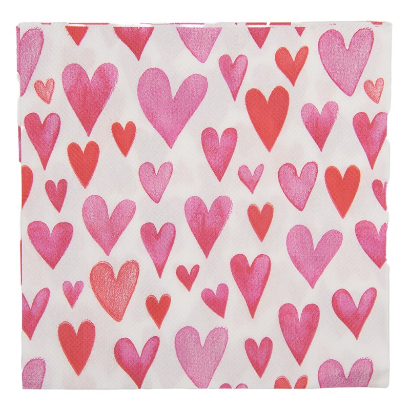 Clayre & Eef Servetten Papier Set van 20 33x33 cm Wit Papier