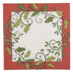 Clayre & Eef Servetten Papier Set van 20 33x33 cm Wit Papier