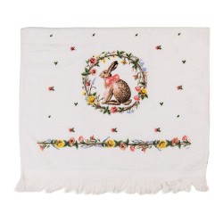 Clayre & Eef Gästehandtuch 40x66 cm Weiß Baumwolle