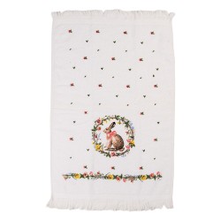 Clayre & Eef Gästehandtuch 40x66 cm Weiß Baumwolle