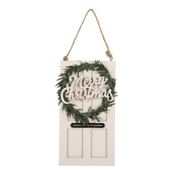 Clayre & Eef Weihnachtsanhänger 8x1x15 cm Weiß Holz