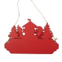 Clayre & Eef Ornamento Natalizio 21x1x14 cm Rosso Legno