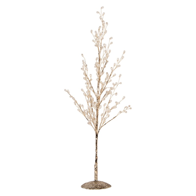 Clayre & Eef Decorazione Albero 9x9x50 cm Bianco Metallo