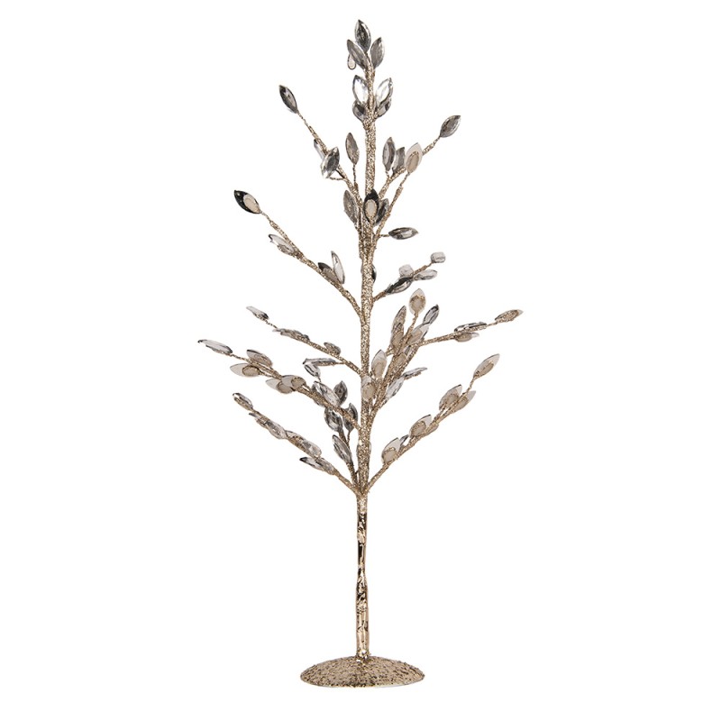 Clayre & Eef Decoration Tree 9x9x50 cm Silver colored Metal