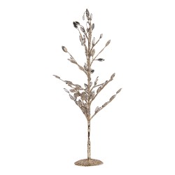 Clayre & Eef Decoration Tree 9x9x50 cm Silver colored Metal