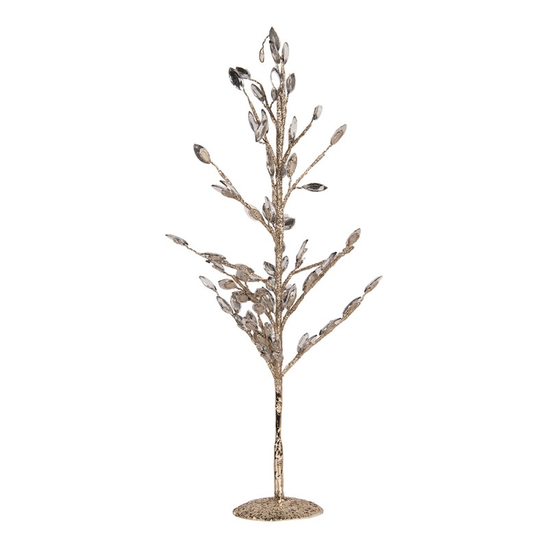 Clayre & Eef Decoration Tree 9x9x50 cm Silver colored Metal