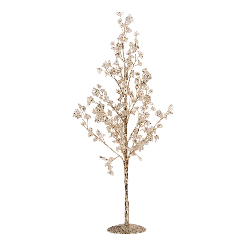 Clayre & Eef Dekoration Baum 9x9x50 cm Goldfarbig Metall
