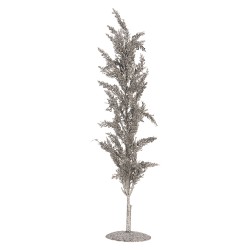 Clayre & Eef Decoration Tree 12x12x60 cm Silver colored Plastic