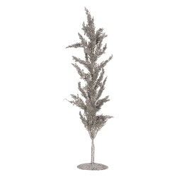 Clayre & Eef Decoration Tree 12x12x60 cm Silver colored Plastic