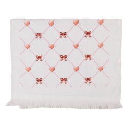 Clayre & Eef Asciugamano per ospiti 40x66 cm Bianco Cotone