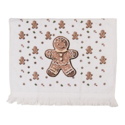 Clayre & Eef Asciugamano per ospiti 40x66 cm Bianco Cotone