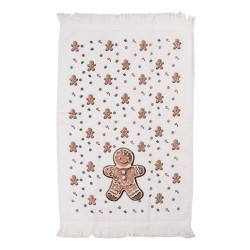 Clayre & Eef Asciugamano per ospiti 40x66 cm Bianco Cotone