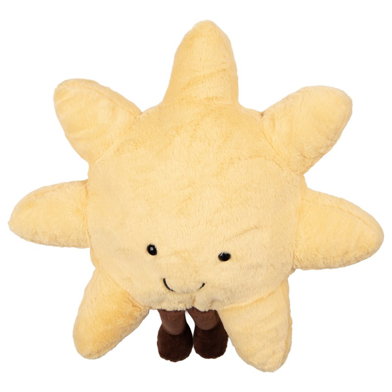 Clayre & Eef Decorative Cushion Sun Ø 44x18 cm Yellow Polyester