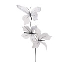 Clayre & Eef Decorative Branch Butterfly 10x10x65 cm White Textile