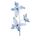 Clayre & Eef Branche décoration Papillon 10x10x65 cm Bleu Textile