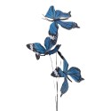 Clayre & Eef Branche décoration Papillon 10x10x65 cm Bleu Textile