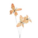 Clayre & Eef Decorative Branch Butterfly 10x10x65 cm Yellow Textile