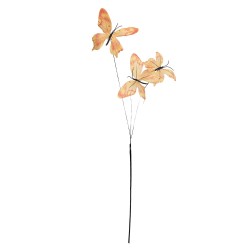 Clayre & Eef Decorative Branch Butterfly 10x10x65 cm Yellow Textile