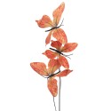 Clayre & Eef Dekoration Ast Schmetterling 10x10x65 cm Orange Textil
