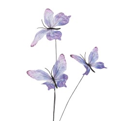 Clayre & Eef Dekoration Ast Schmetterling 10x10x65 cm Violett Textil