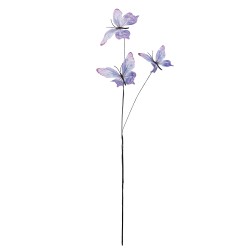 Clayre & Eef Dekoration Ast Schmetterling 10x10x65 cm Violett Textil