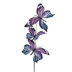 Clayre & Eef Dekoration Ast Schmetterling 10x10x65 cm Violett Textil