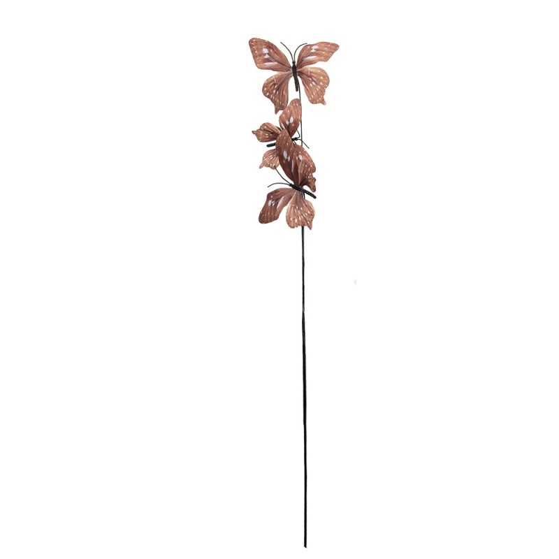Clayre & Eef Decorative Branch Butterfly 10x10x65 cm Brown Textile