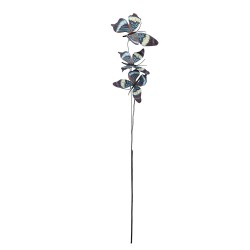 Clayre & Eef Decoratie Tak Vlinder 10x10x65 cm Blauw Textiel