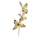 Clayre & Eef Decoratie Tak Vlinder 10x10x65 cm Geel Textiel