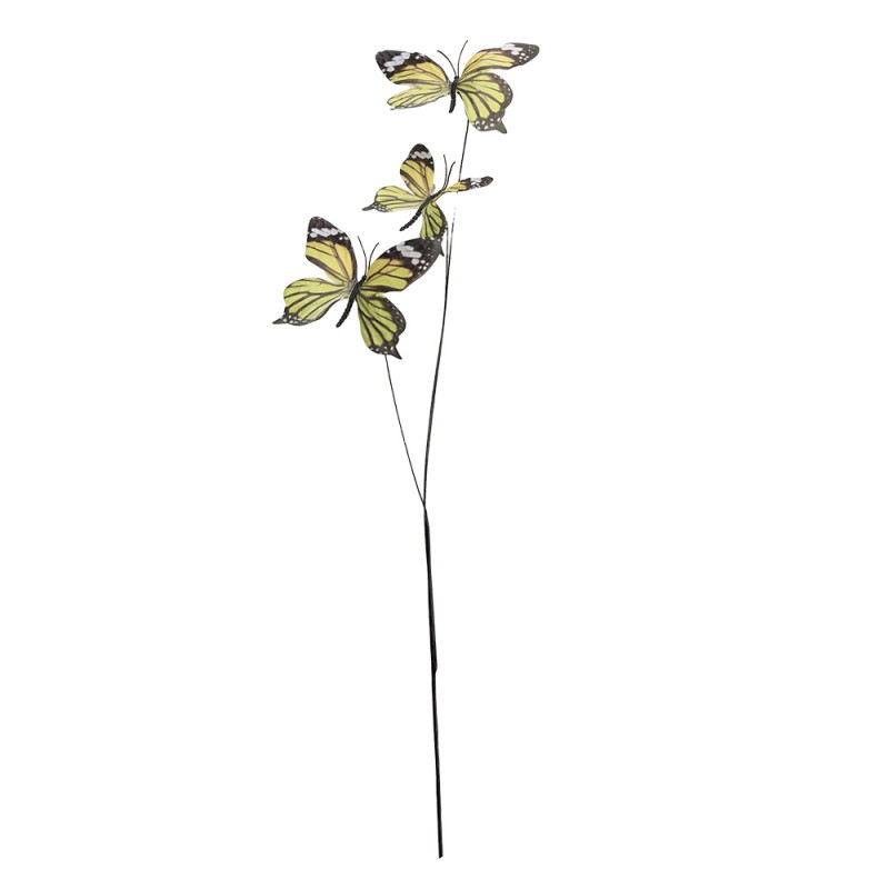 Clayre & Eef Dekoration Ast Schmetterling 10x10x65 cm Grün Textil