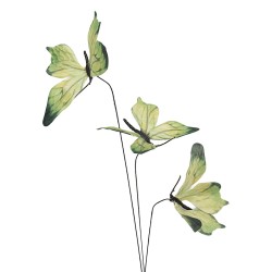 Clayre & Eef Dekoration Ast Schmetterling 10x10x65 cm Gelb Textil