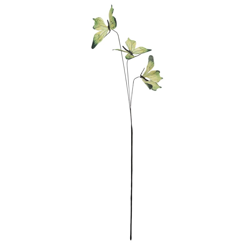 Clayre & Eef Dekoration Ast Schmetterling 10x10x65 cm Gelb Textil