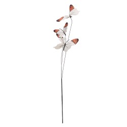 Clayre & Eef Dekoration Ast Schmetterling 10x10x65 cm Beige Textil