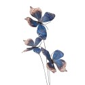 Clayre & Eef Decorative Branch Butterfly 10x10x65 cm Blue Textile