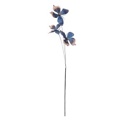 Clayre & Eef Decorative Branch Butterfly 10x10x65 cm Blue Textile