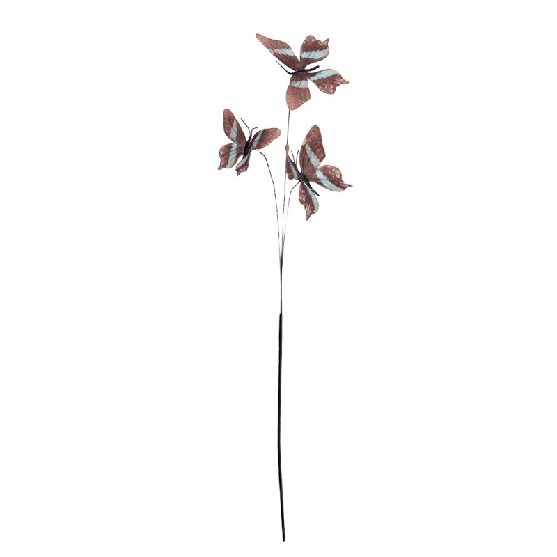 Clayre & Eef Ramo di decorazione Farfalla 10x10x65 cm Marrone Tessuto