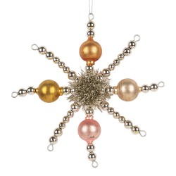 Clayre & Eef Kersthanger 16x3x16 cm Zilverkleurig Glas