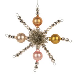 Clayre & Eef Christmas Ornament 16x3x16 cm Silver colored Glass