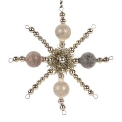 Clayre & Eef Kersthanger 16x3x16 cm Zilverkleurig Glas