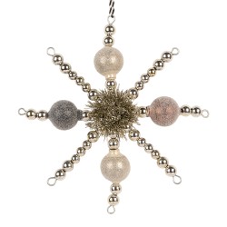 Clayre & Eef Kersthanger 16x3x16 cm Zilverkleurig Glas