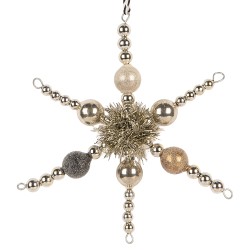 Clayre & Eef Kersthanger 16x3x16 cm Zilverkleurig Glas